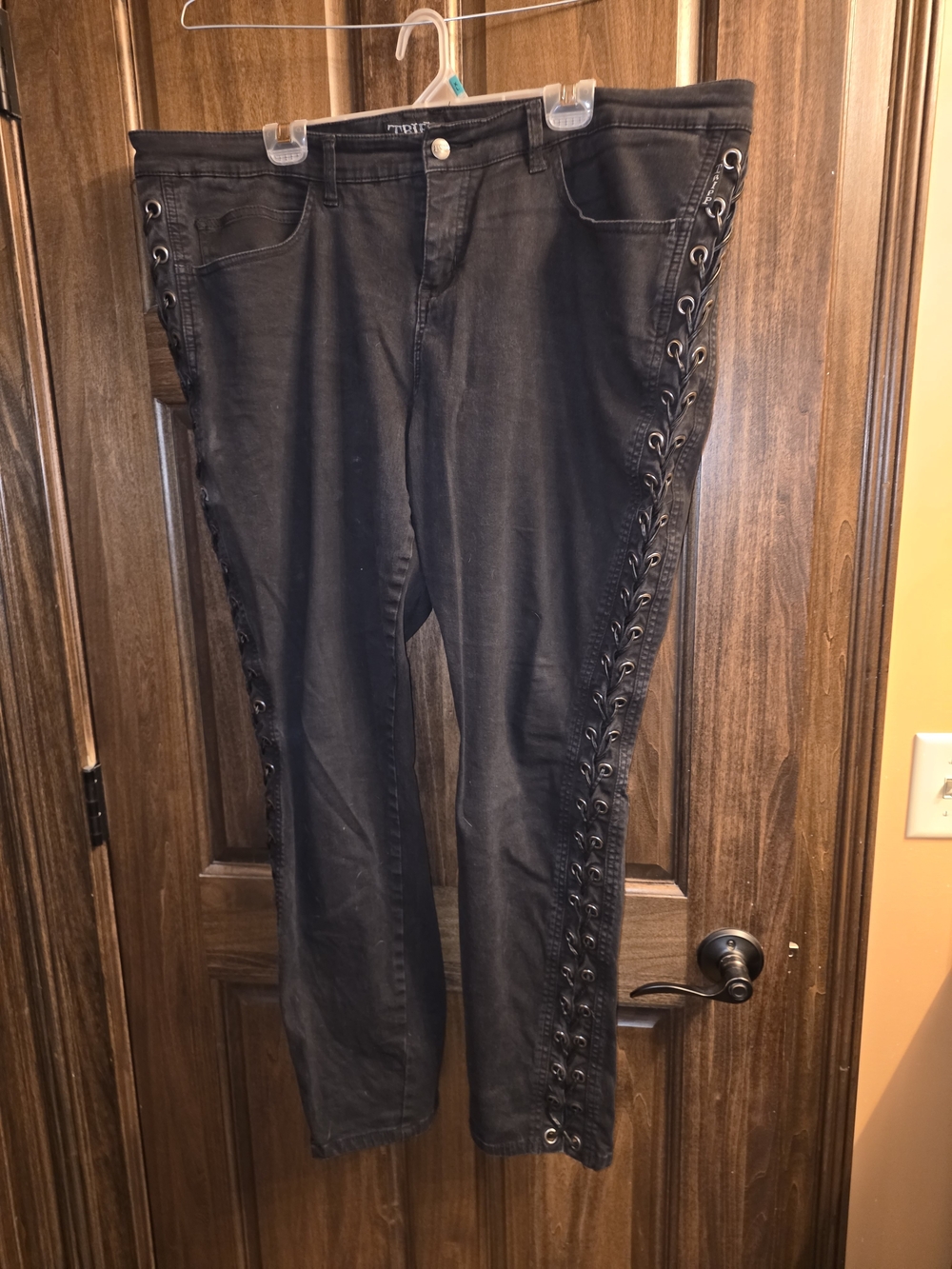 Tripp NYC Black Skinny Jeans with Lace-Up Side Detail